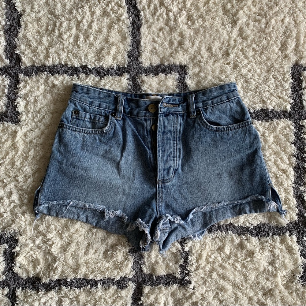 High rise jean shorts